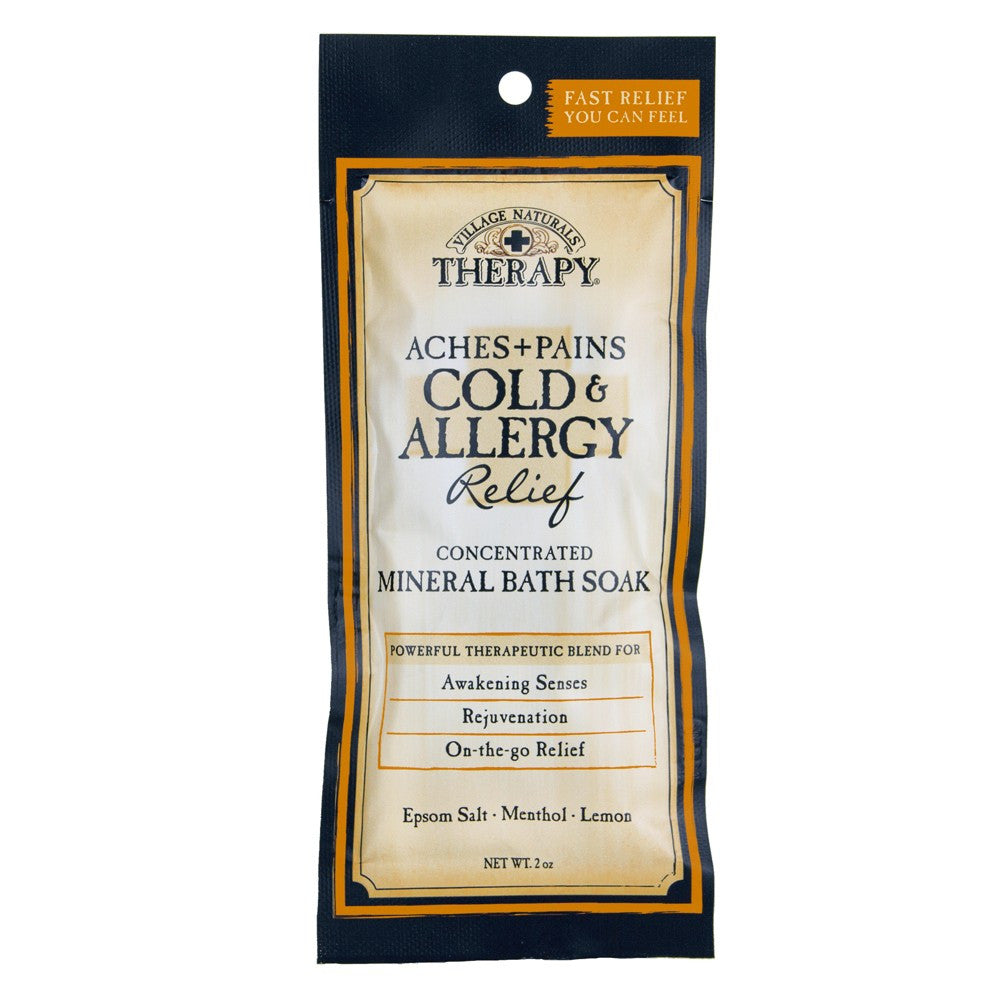 Village Naturals Aches and Pains Cold and Allergy Relief Bath Soaks, 2 oz